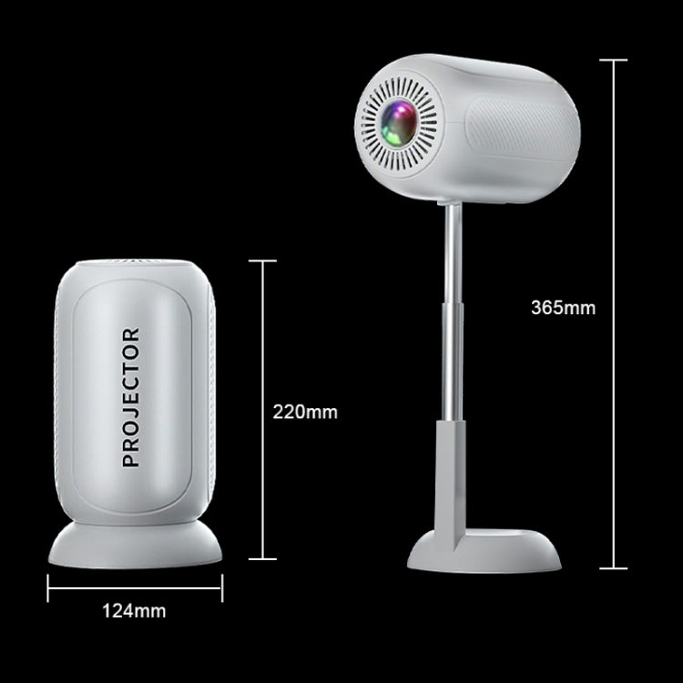 TS-6 Android 11 WiFi6 4K Mini Projector Hidden Lift Gimbal Projector EU Plug(White)