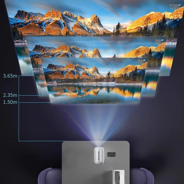 TS-6 Android 11 WiFi6 4K Mini Projector Hidden Lift Gimbal Projector EU Plug(White)
