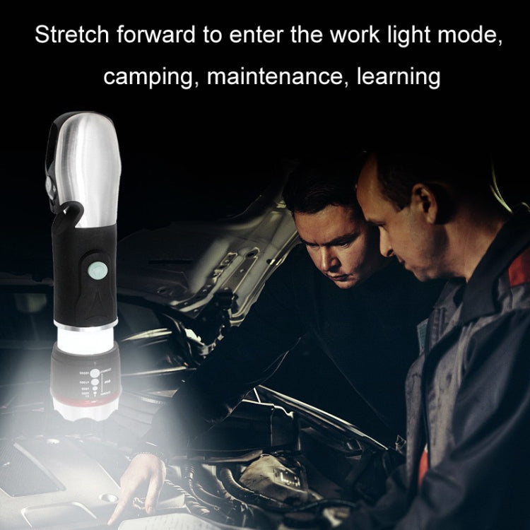 Outdoor Window Breaking Escape Safety Hammer Emergency Flashlight(Black White)