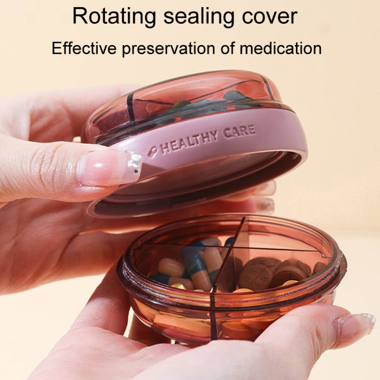 Mini Portable Double Compartment Sealed Medicine Organizer(Black)