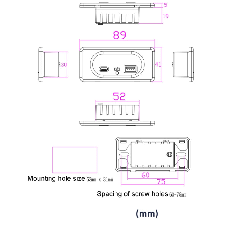 QC3.0 +PD3.0 Motorcycle Car Modified TYPE-C Charger(UCC-312) - DIY Modified Charger by PMC Jewellery | Online Shopping South Africa | PMC Jewellery | Buy Now Pay Later Mobicred