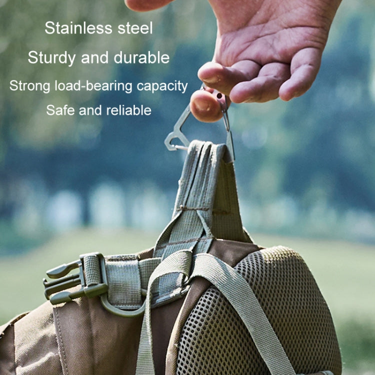 Outdoor Stainless Steel Hanging Buckle Multi-functional Portable Triangle Hook Multi-Hook Carabiner(White) - Hooks by PMC Jewellery | Online Shopping South Africa | PMC Jewellery | Buy Now Pay Later Mobicred