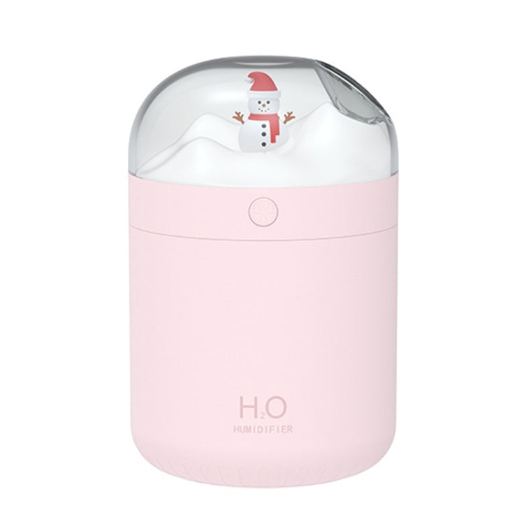 500ml Snowman Humidifier USB Desktop Large Capacity Colorful Ambient Light Air Humidifier(Pink)