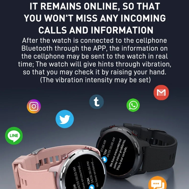 Outdoor GPS Sport Watch 1.32inch HD Round Screen Multi Sport Mode Smartwatch(Pink)