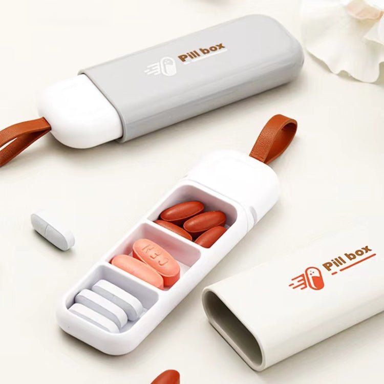 Portable Mini 3 Grids Pill Box Travel Sealed Moisture-proof Medicine Dispenser Pill Storage Box(White)