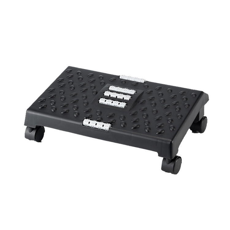 Massage Footrest Foot Rest for Under Desk with 360 Degree Swivel Casters(Black)
