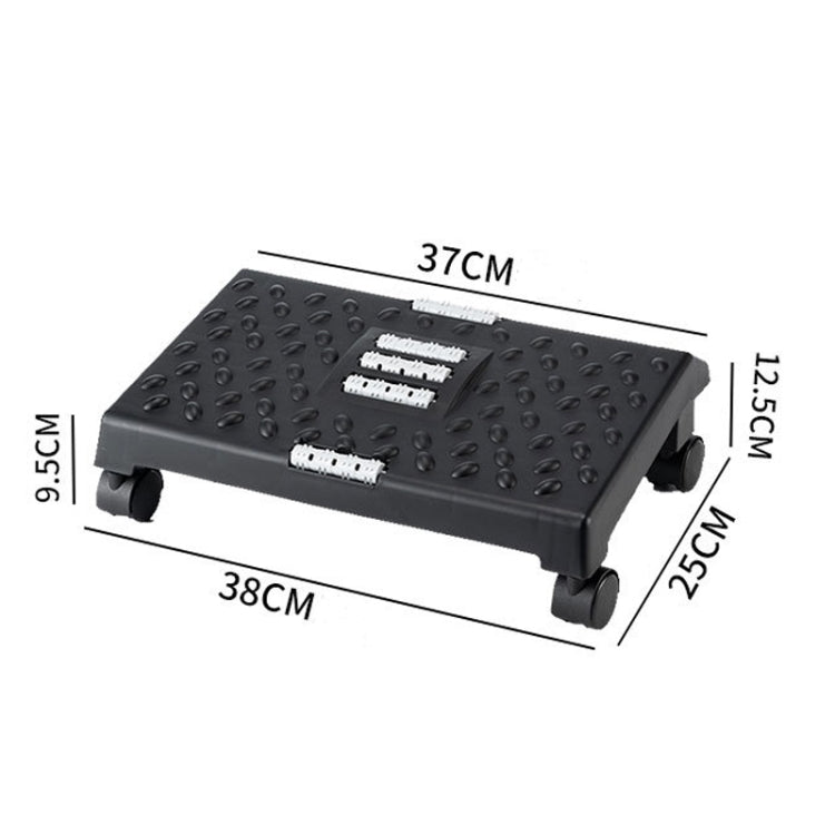 Massage Footrest Foot Rest for Under Desk with 360 Degree Swivel Casters(Black) - free shipping - PMC TechLife - Order now!