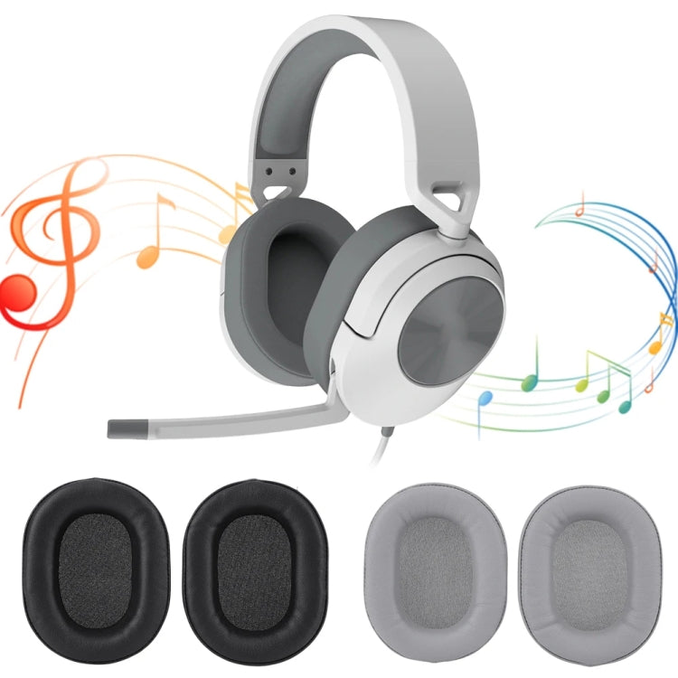 1pair Headphone Leather Sponge Cover For CORSAIR HS55 / HS55 PRO / HS65(Gray)