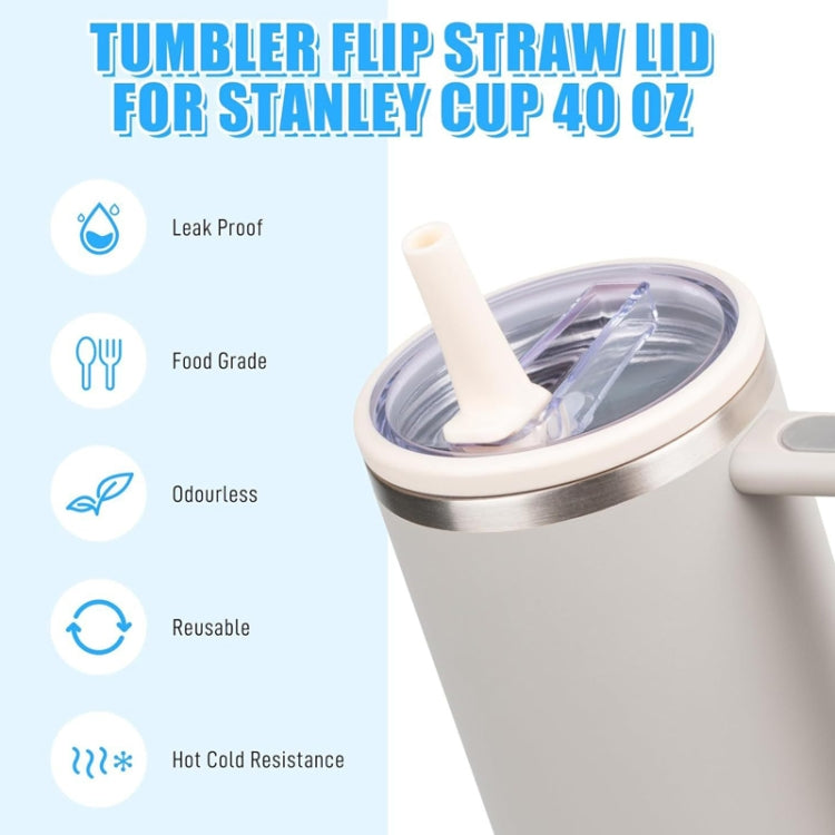 For Stanley 40oz Adventure Quencher Transparent Straw Lid Replacement Parts, Spec: White - Vacuum Thermoses & Cups by PMC Jewellery | Online Shopping South Africa | PMC Jewellery | Buy Now Pay Later Mobicred