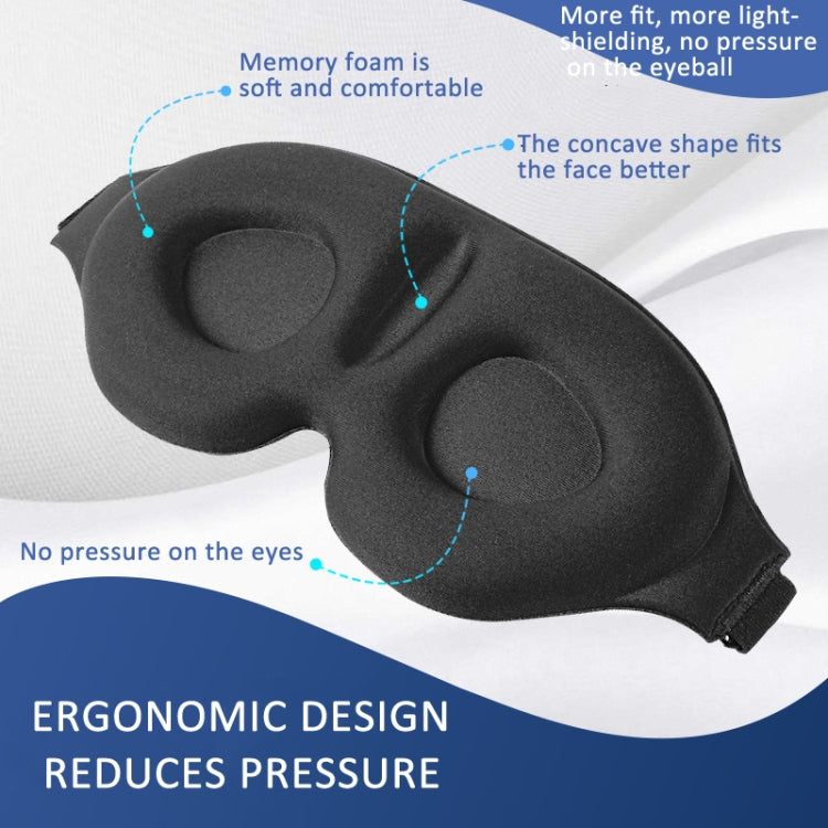 4 In 1 3D Sleep Eye Mask Memory Foam Non-pressure Shading Sleeping Blindfold(Blue) - free shipping - PMC Jewellery - Order now!