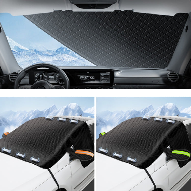 Car Magnetic Front Sunscreen Water-resistant Thick Snow Shield(Green)