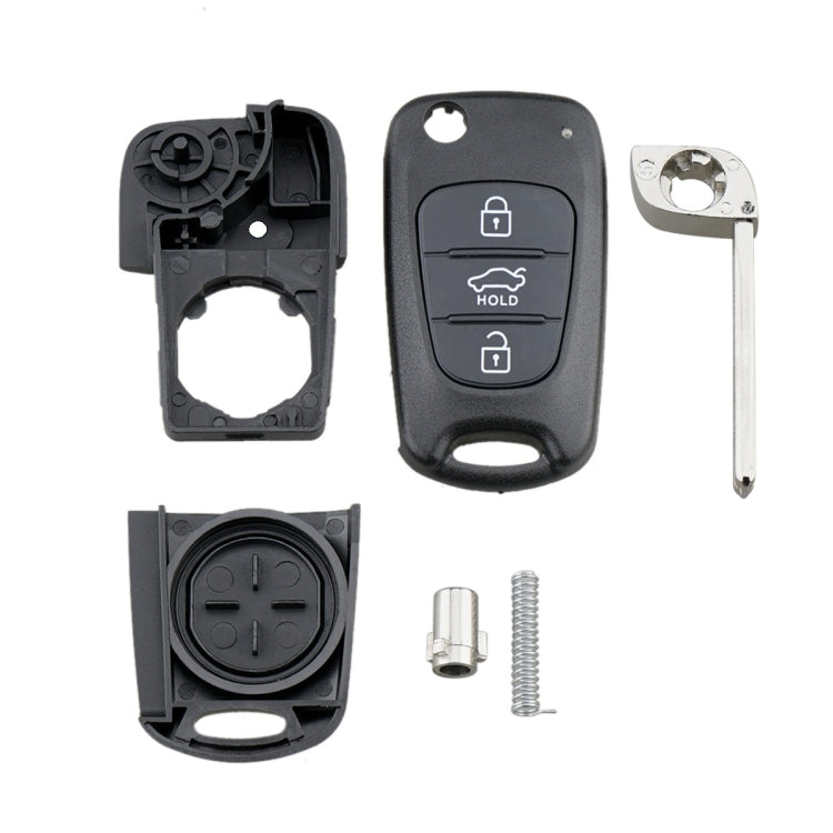 For Hyundai / Kia 3-Button Folding Car Key Shell(Sedan Hold Key) - Car Key Cases by PMc TechLife | Online Shopping South Africa | PMc TechLife | Buy Now Pay Later Mobicred