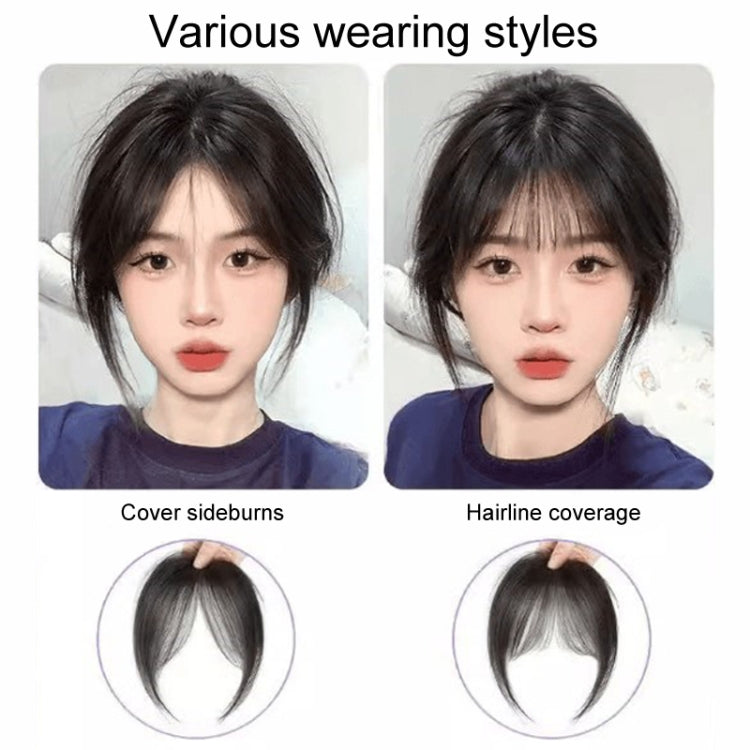 Ladies Hair Volume Enlargement Fluffy Simulation Bangs Wig Piece(Dark Brown)