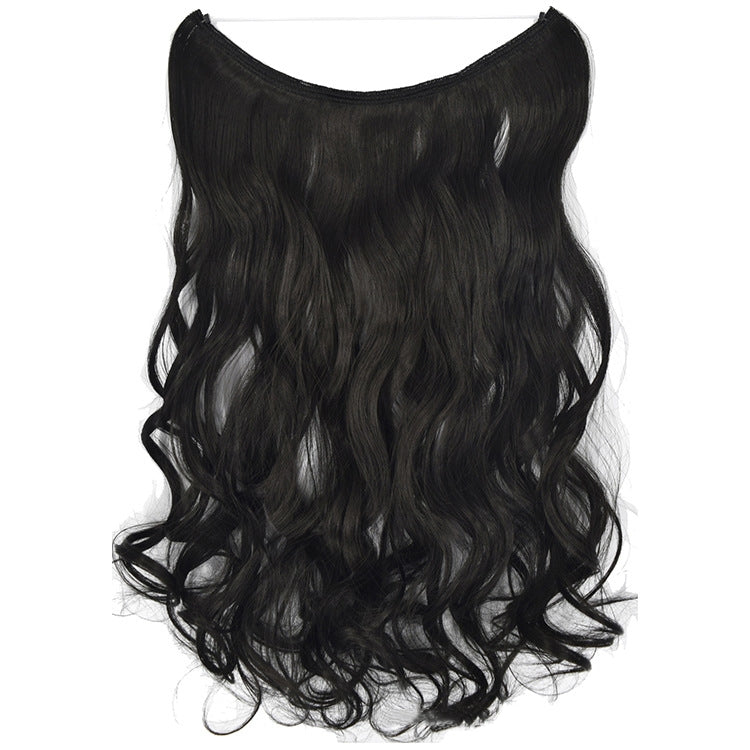 Fishing Line Hair Curtain Long Curly Wig Seamless Hair Extension(2)