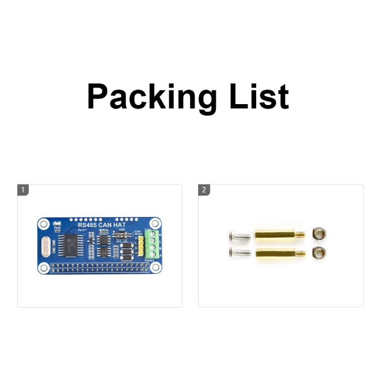 Waveshare 14882 For Raspberry Pi RS485 SPI CAN HAT Bus Module