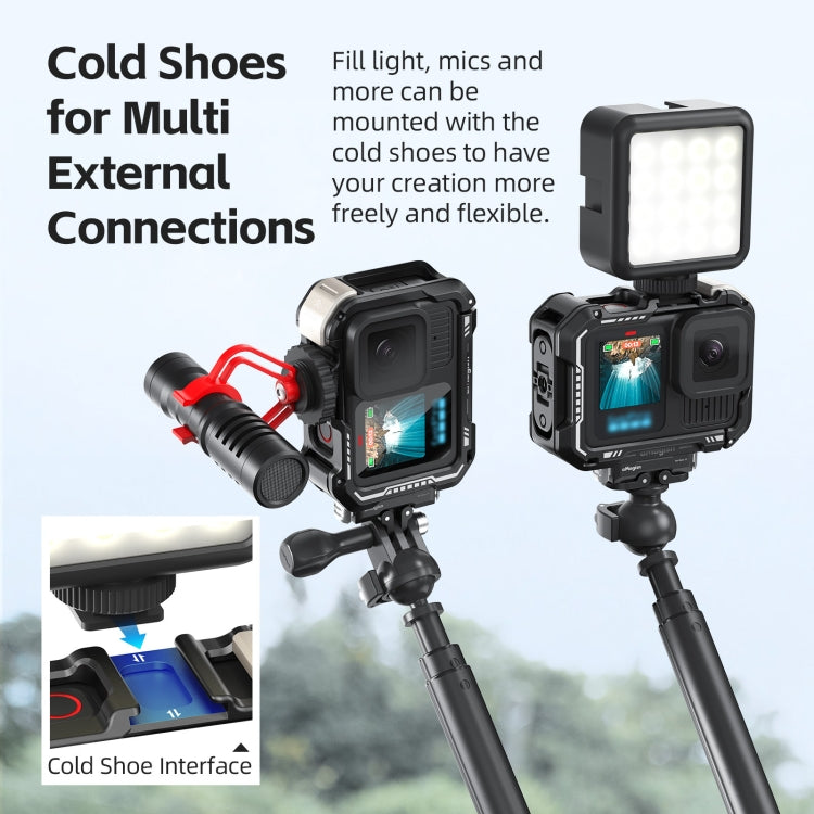 AMagisn Upgrade Ver Metal Rabbit Cage For GoPro HERO13 Black / HERO12 Black / HERO11 Black / HERO10 Black / HERO9 Black(Black) - free shipping - PMC Jewellery - Order now!