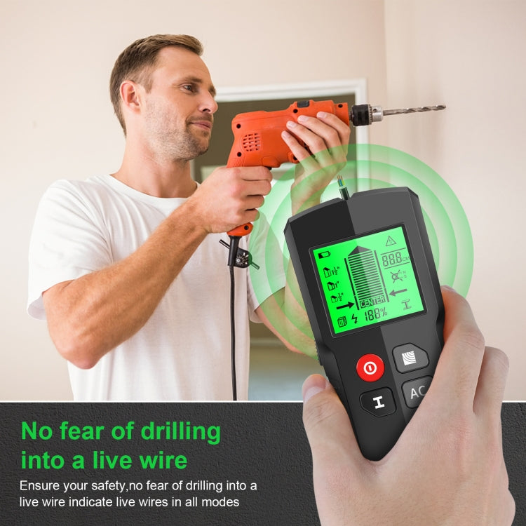 HW-QB5 5-In-1 Wall Stud Detector Wood Current Metal AC Wires Detection