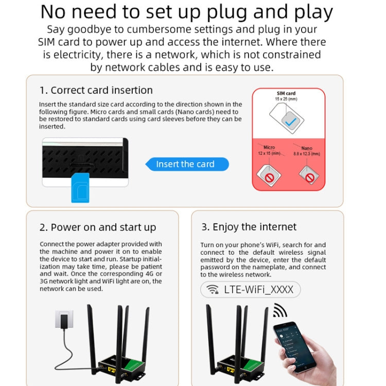 4G Wireless Plug-in Router Detachable Extension Antenna LTE Monitoring Network WiFi Hotspot, EU Plug(Black) - Wireless Routers by PMC Jewellery | Online Shopping South Africa | PMC Jewellery | Buy Now Pay Later Mobicred