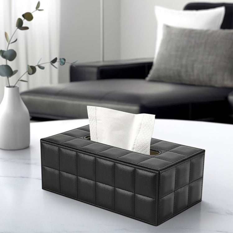 PU Leather Tissue Box Living Room Coffee Table Desktop Paper Holder Car Hotel Tissue Storage Box(Marble)