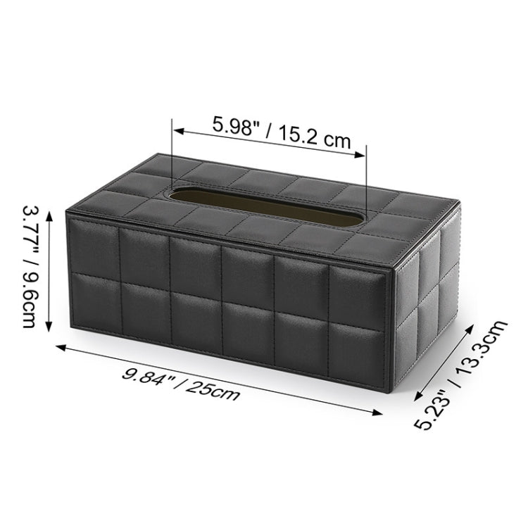 PU Leather Tissue Box Living Room Coffee Table Desktop Paper Holder Car Hotel Tissue Storage Box(Marble)