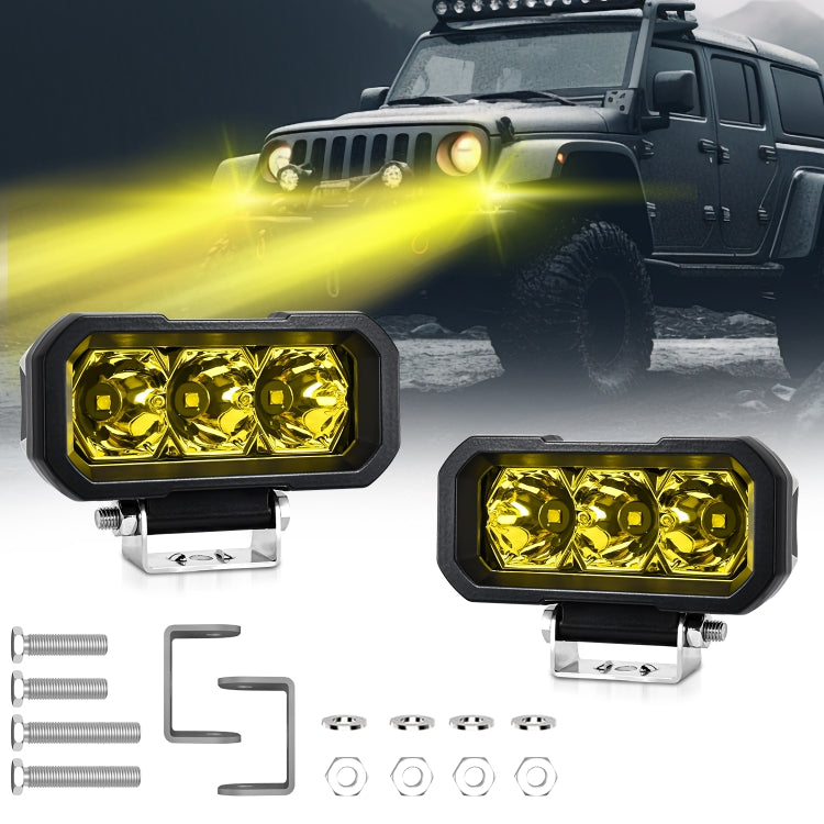 E23 40W 9V-30V 5 Inch Waterproof 3-Eye Headlight(Floodlight Yellow Light) - free shipping - PMC Jewellery - Order now!