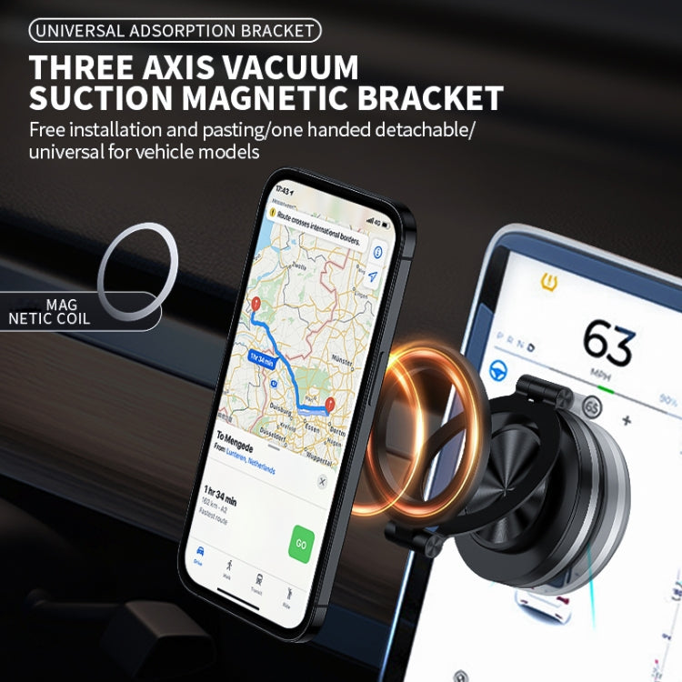 AIMITE C2 Car Vacuum Suction Cup Magnetic Three Axis Linkage Rotatable Cell Phone Holder(Silver) - free shipping - PMC Jewellery - Order now!