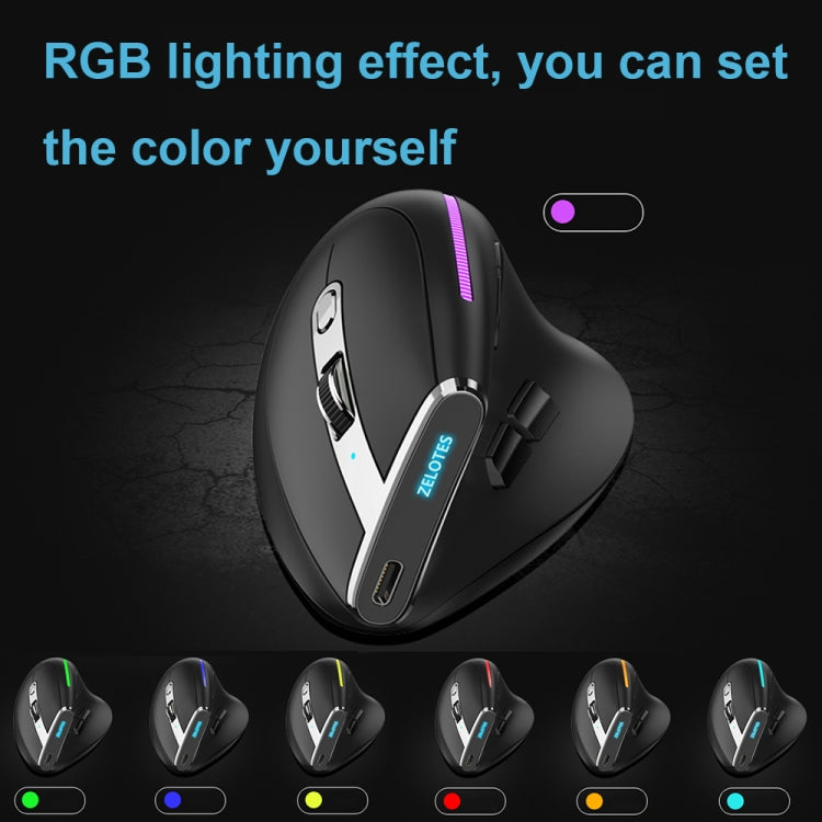 ZELOTES F36 9-Keys Vertical Grip Ergonomic Programming Dual Bluetooth + 2.4G Wireless Mouse(White) - Wireless Mice by ZELOTES | Online Shopping South Africa | PMC Jewellery | Buy Now Pay Later Mobicred