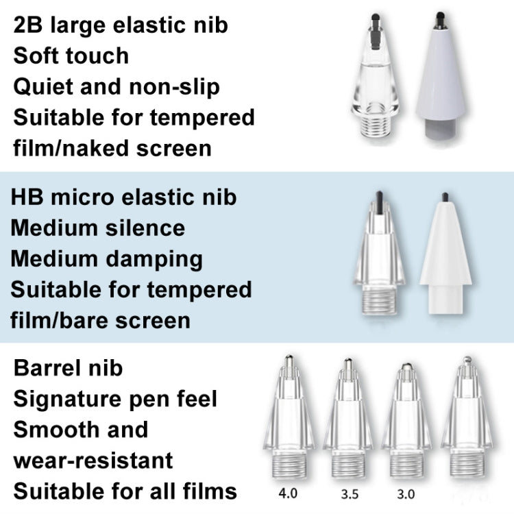 For Huawei M-Pencil 2 / 3 Mute Damping Anti-slip Replacement Nibs, Style: HB Micro Elastic Transparent - free shipping - PMC Jewellery - Order now!