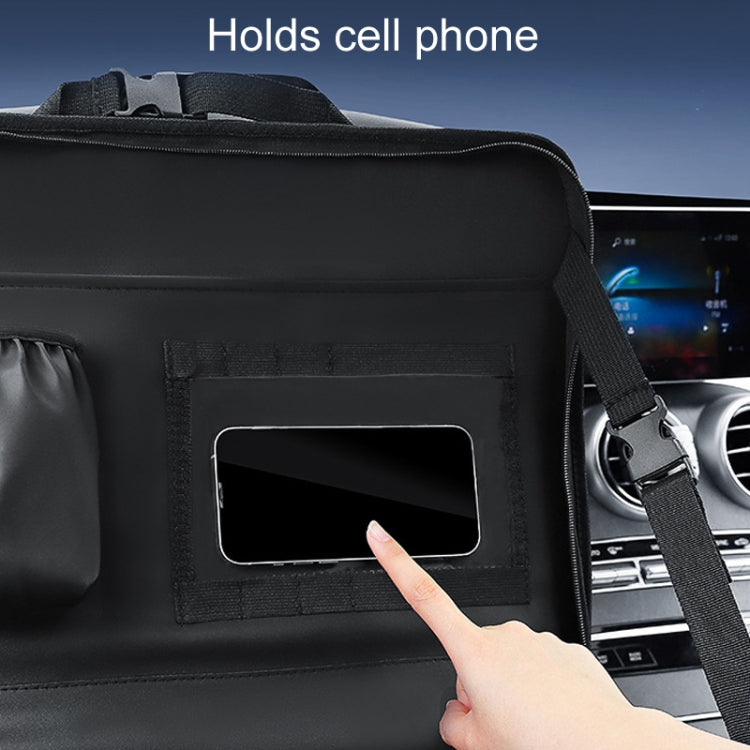 Multifunctional Car Steering Wheel Dining Table Car Seatback Hanging Foldable Storage Bag(Black)