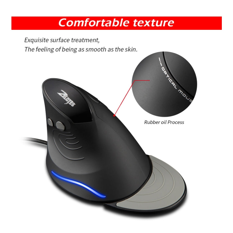 ZELOTES T30 6-keys Vertical Grip Detachable Ergonomic Wired Mouse(7-color Breathing Light) - free shipping - PMC Jewellery - Order now!