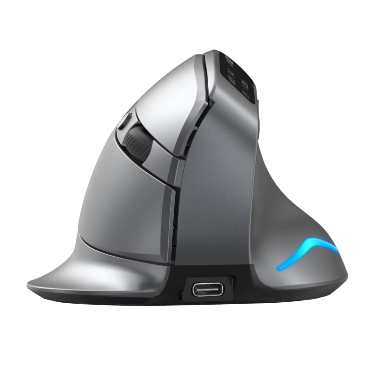 ZELOTES F-26C 8-Keys 2.4G+Bluetooth Dual-Mode LED Display Vertical Grip Wireless Mouse(Gray) - free shipping - PMC Jewellery - Order now!