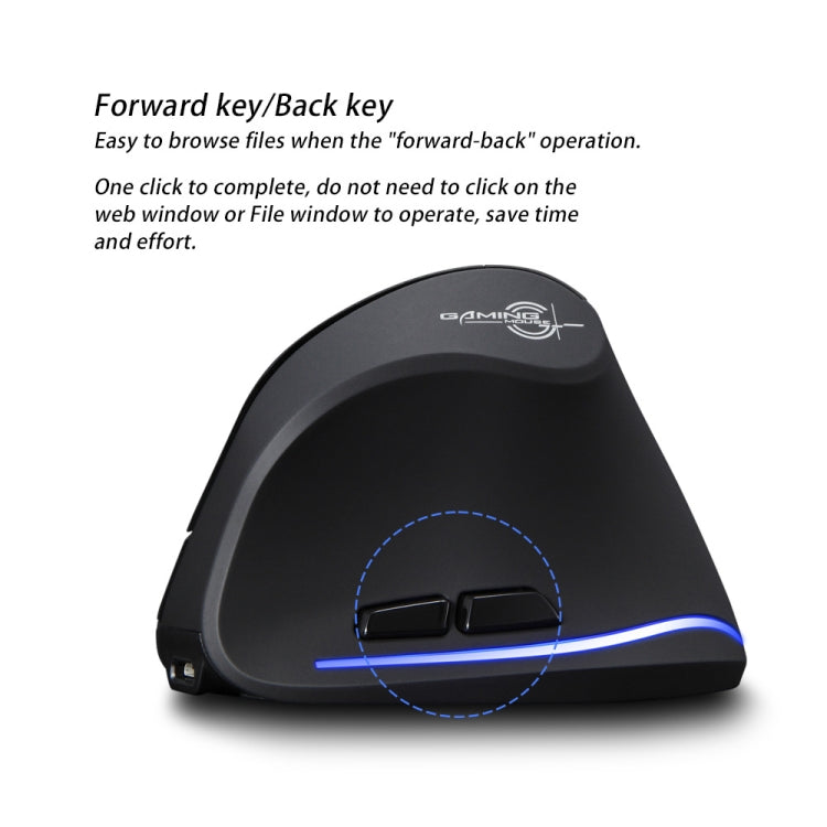 ZELOTES F35 6-buttons Vertical Grip Ergonomic Rechargeable Wireless Mouse(Blue Light) - free shipping - PMC Jewellery - Order now!