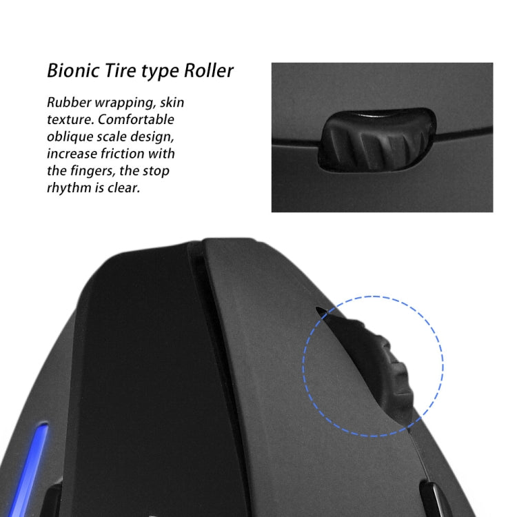 ZELOTES F35 6-buttons Vertical Grip Ergonomic Rechargeable Wireless Mouse(Blue Light) - free shipping - PMC Jewellery - Order now!