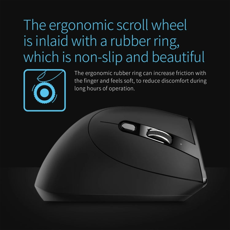 ZELOTES F36A 6-Buttons Vertical Grip Ergonomic Rechargeable Wireless Mouse(Black) - Wireless Mice by ZELOTES | Online Shopping South Africa | PMC Jewellery | Buy Now Pay Later Mobicred