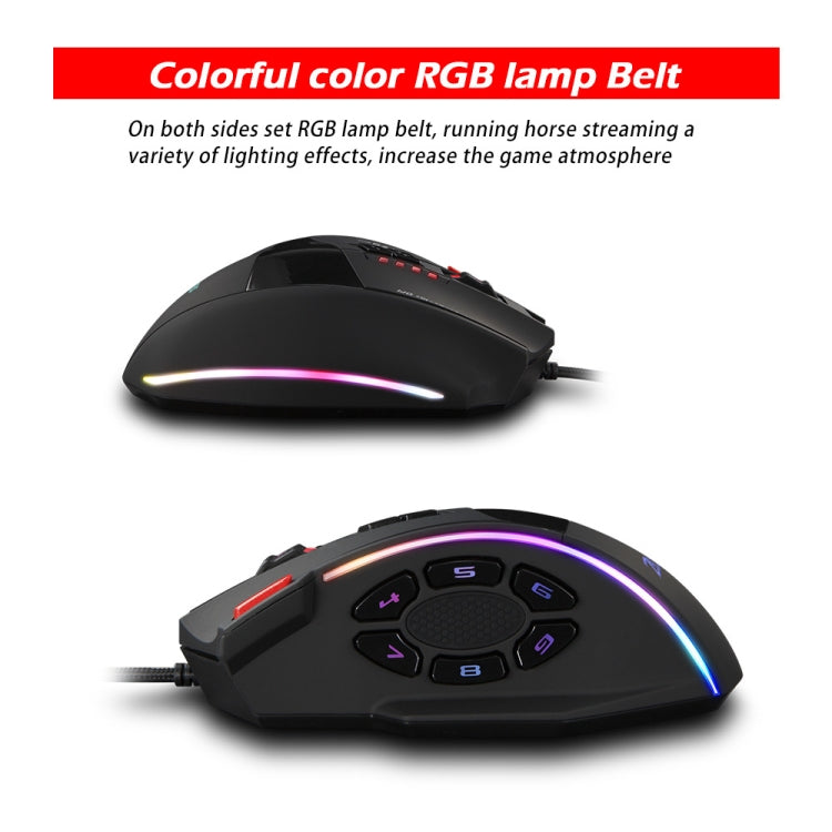 ZELOTES C13 13-keys RGB Lighting Effect Programming Macro Custom Gaming Wired Mouse(Black) - free shipping - PMC Jewellery - Order now!