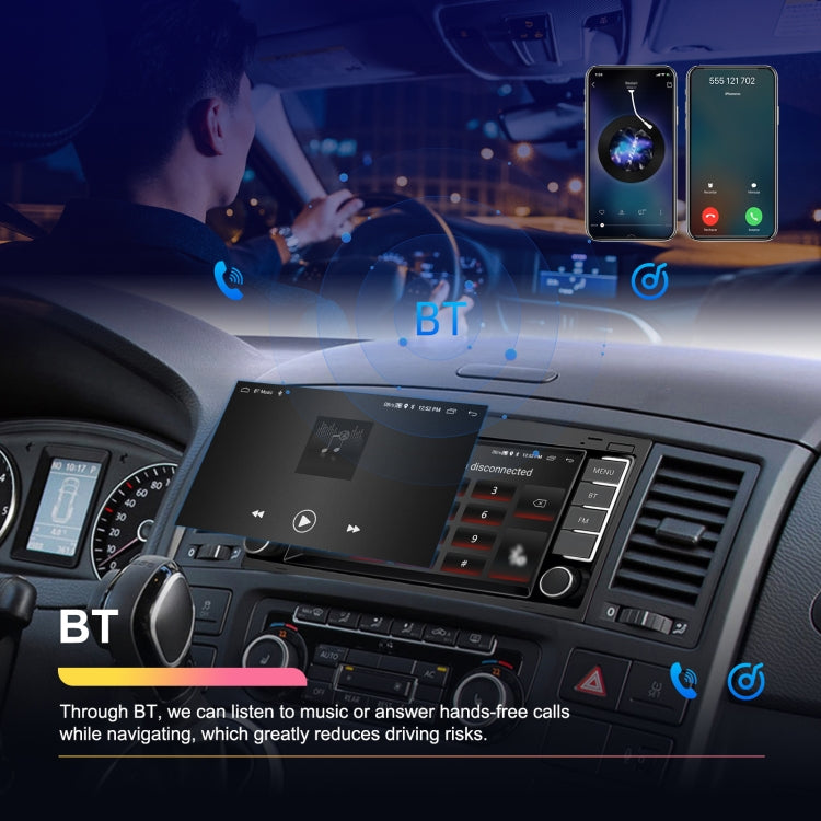 2+64G For Volkswagen Touareg 7-Inch Car WiFi Player Android 13 System Support CarPlay/Android Auto With AHD Camera and Mic