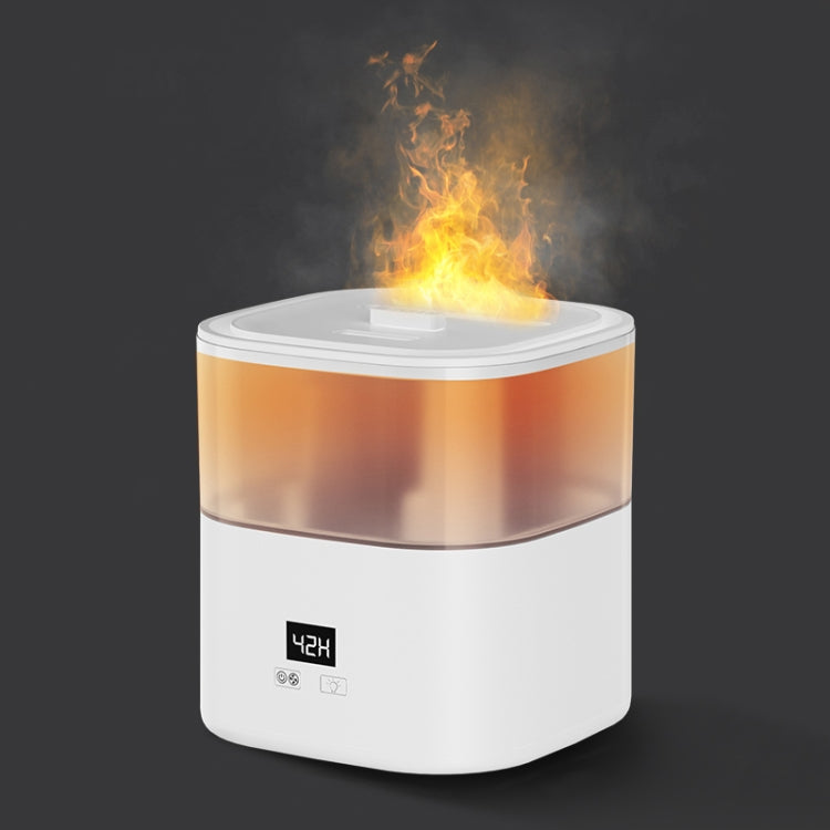 JSQ-58 1.1L large Capacity Digital Display Flame Atomization Humidifier, Color: White(EU Plug)