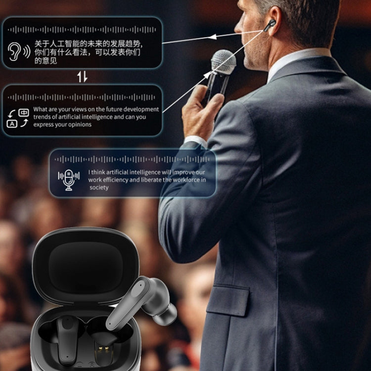 A98 AI Intelligent Translation Wireless Physical Noise Cancellation Bluetooth Earphones(Black) - by PMC TechLife | Online Shopping South Africa | PMC TechLife | Buy Now Pay Later Mobicred