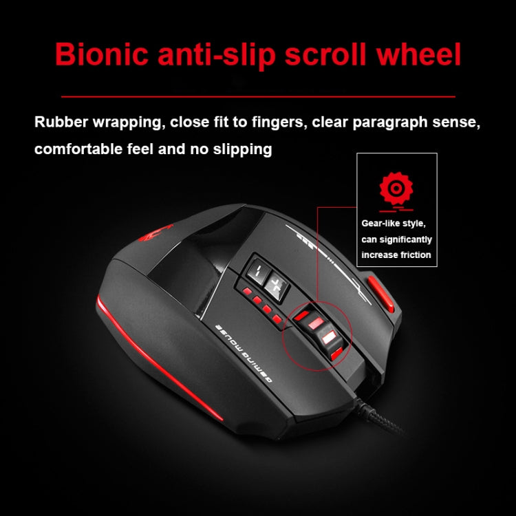 ZELOTES C19 12-Keys Ergonomic Programming Custom Wired Mouse(Black) - free shipping - PMC Jewellery - Order now!