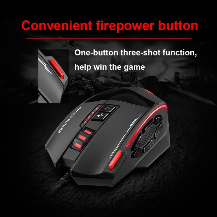 ZELOTES C19 12-Keys Ergonomic Programming Custom Wired Mouse(Black) - free shipping - PMC Jewellery - Order now!
