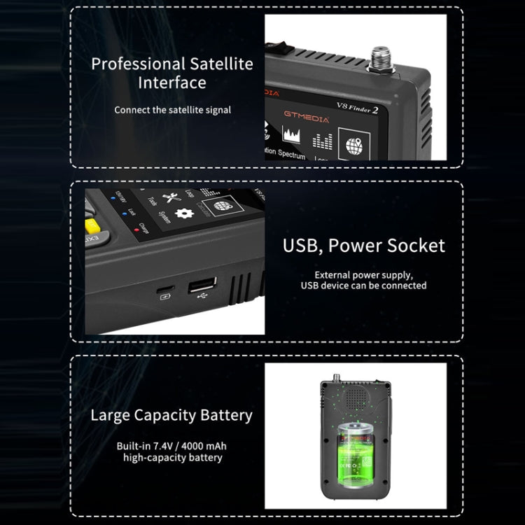 GTMedia Full HD Digital Satellite Finder With 3.5 Inch LCD Screen - free shipping - PMC Jewellery - Order now!