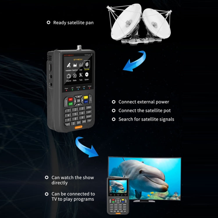 GTMedia Full HD Digital Satellite Finder With 3.5 Inch LCD Screen - free shipping - PMC Jewellery - Order now!