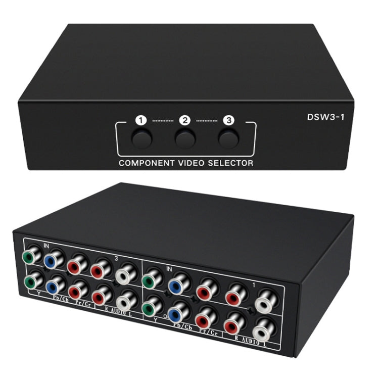 3 In 1 Out Component Video Selector YPbPr Video Switch Box - Splitter Adapter by PMC Jewellery | Online Shopping South Africa | PMC Jewellery | Buy Now Pay Later Mobicred