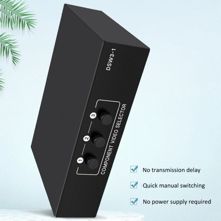 3 In 1 Out Component Video Selector YPbPr Video Switch Box - Splitter Adapter by PMC Jewellery | Online Shopping South Africa | PMC Jewellery | Buy Now Pay Later Mobicred