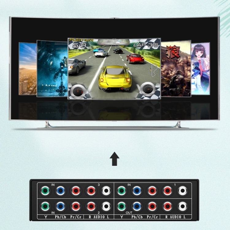 3 In 1 Out Component Video Selector YPbPr Video Switch Box - Splitter Adapter by PMC Jewellery | Online Shopping South Africa | PMC Jewellery | Buy Now Pay Later Mobicred