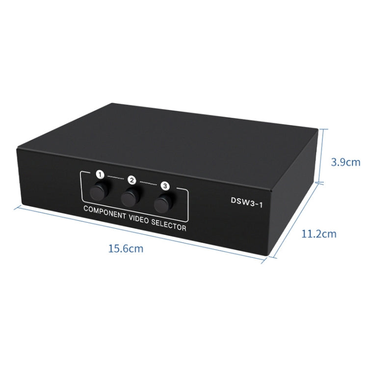 3 In 1 Out Component Video Selector YPbPr Video Switch Box - Splitter Adapter by PMC Jewellery | Online Shopping South Africa | PMC Jewellery | Buy Now Pay Later Mobicred