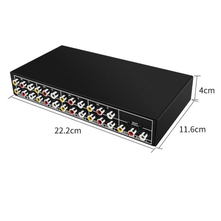 VSW81 AV 8 In 1 Out Audio and Video Switcher RCA Switch Splitter(Black) - Splitter Adapter by PMC Jewellery | Online Shopping South Africa | PMC Jewellery | Buy Now Pay Later Mobicred