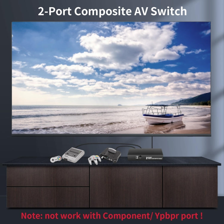 VSW21 AV 2 In 1 Out Audio Switcher RCA Audio Selector Box - free shipping - PMC Jewellery - Order now!