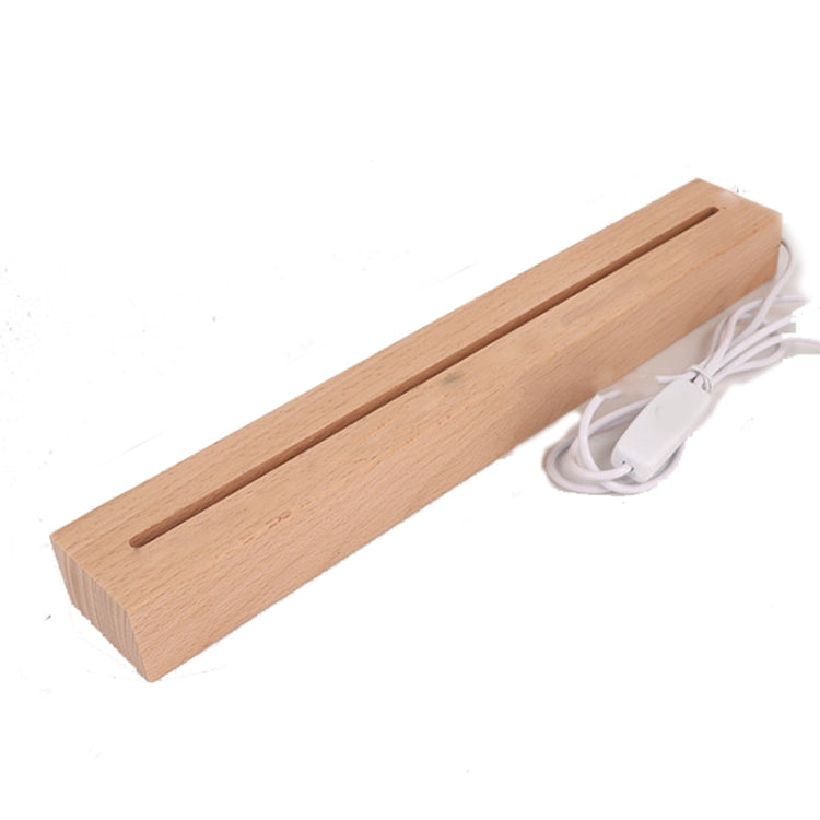LED Light Solid Wood Luminous Base for Resin Art Acrylic Glass Lights Rectangular 30cm(White Light)