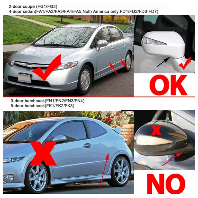 For Honda Civic MK8 Car Dynamic LED Water Flow Turn Signal Rearview Mirror Lights, Color: Blue Yellow Light - Arrow Turn Lights by PMC Jewellery | Online Shopping South Africa | PMC Jewellery | Buy Now Pay Later Mobicred